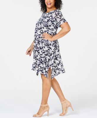 Mesh Handkerchief Hem Dress